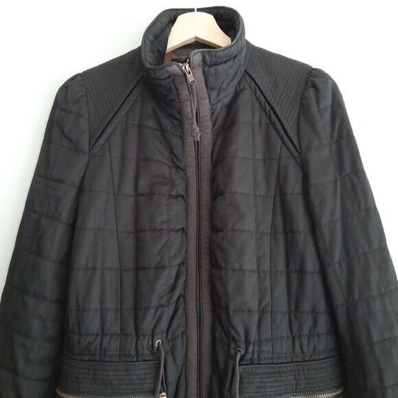 WILFRED Aritzia Marquis Classic Quilted Long Jacket Parka Black Sz 4 - Picture 3 of 14